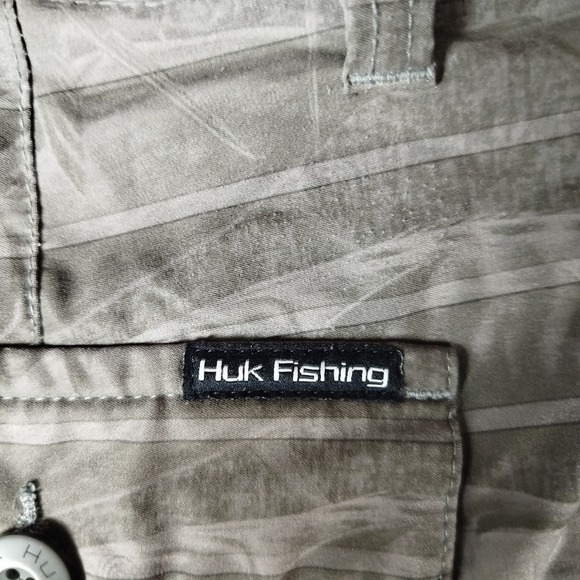 HUK Gray Fish Performance Board Shorts Mens 38 Fishing Sporty Outdoor Swim - Picture 6 of 8